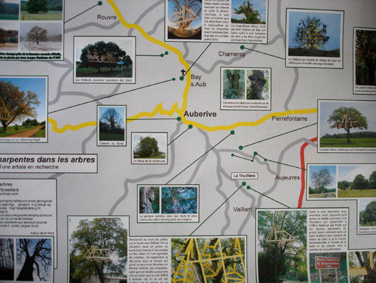 Plan /Recherche d'arbres autour d'Auberive 2004